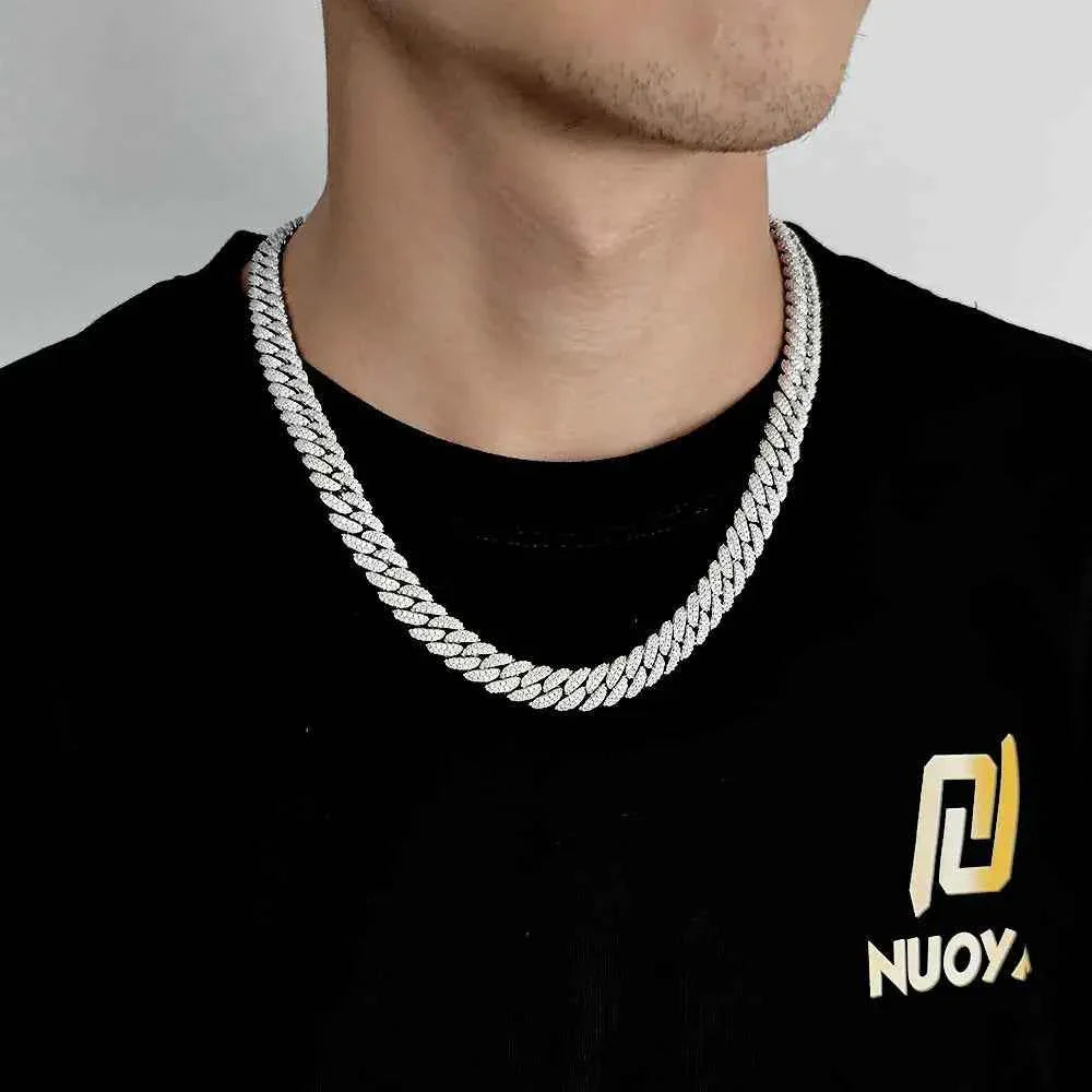 Cubic Zircon Iced Out Bubbles Cuban Link Chain Necklace Jewelry