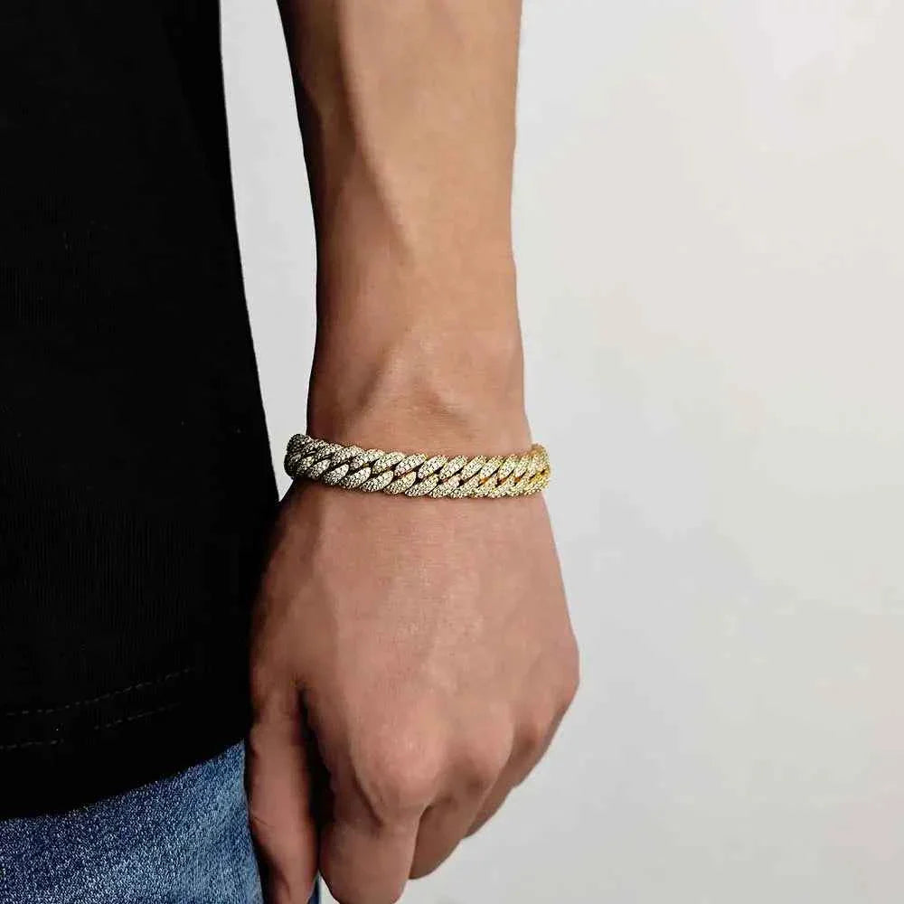 Cubic Zircon Iced Out Bubbles Cuban Link Chain Necklace Jewelry